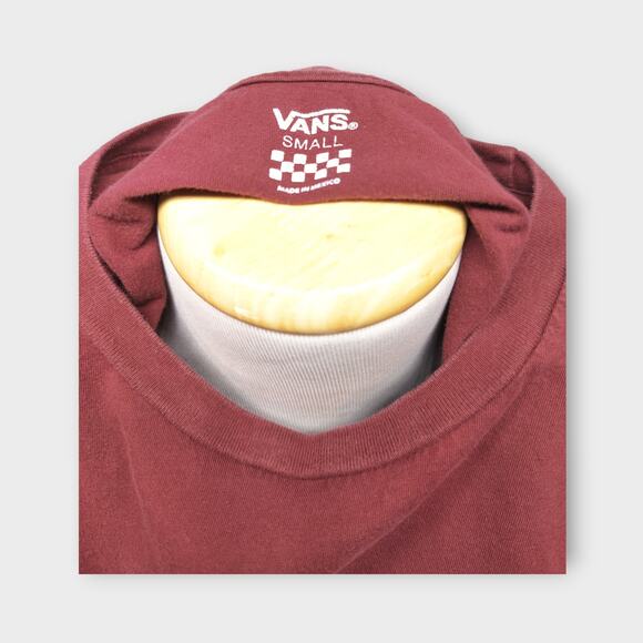 Women's Vans Off The Wall Maroon Palm Tree Shirt Size Small - Picture 7 of 7